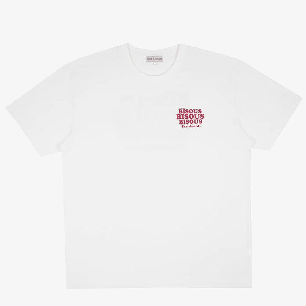 Bisous Skateboards Tshirt Grease White