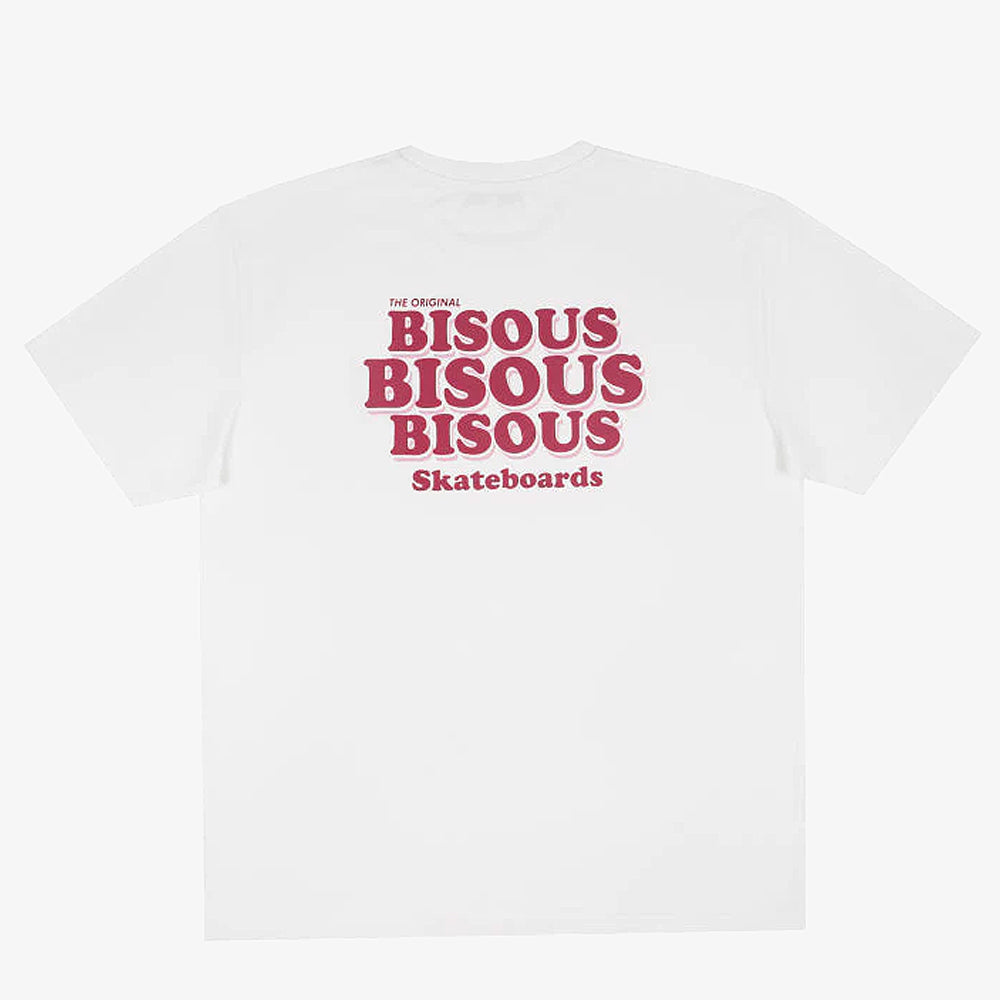 Bisous Skateboards Tshirt Grease White