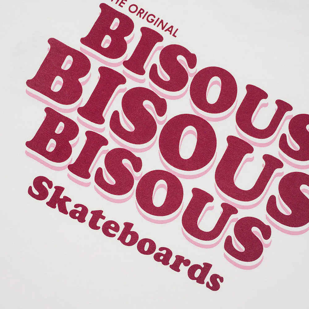 Bisous Skateboards Tshirt Grease White