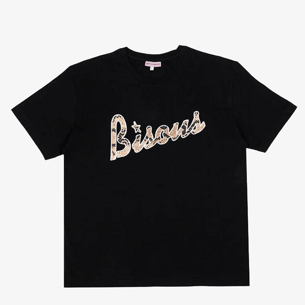 Bisous Skateboards Tshirt Lounge Snake Black