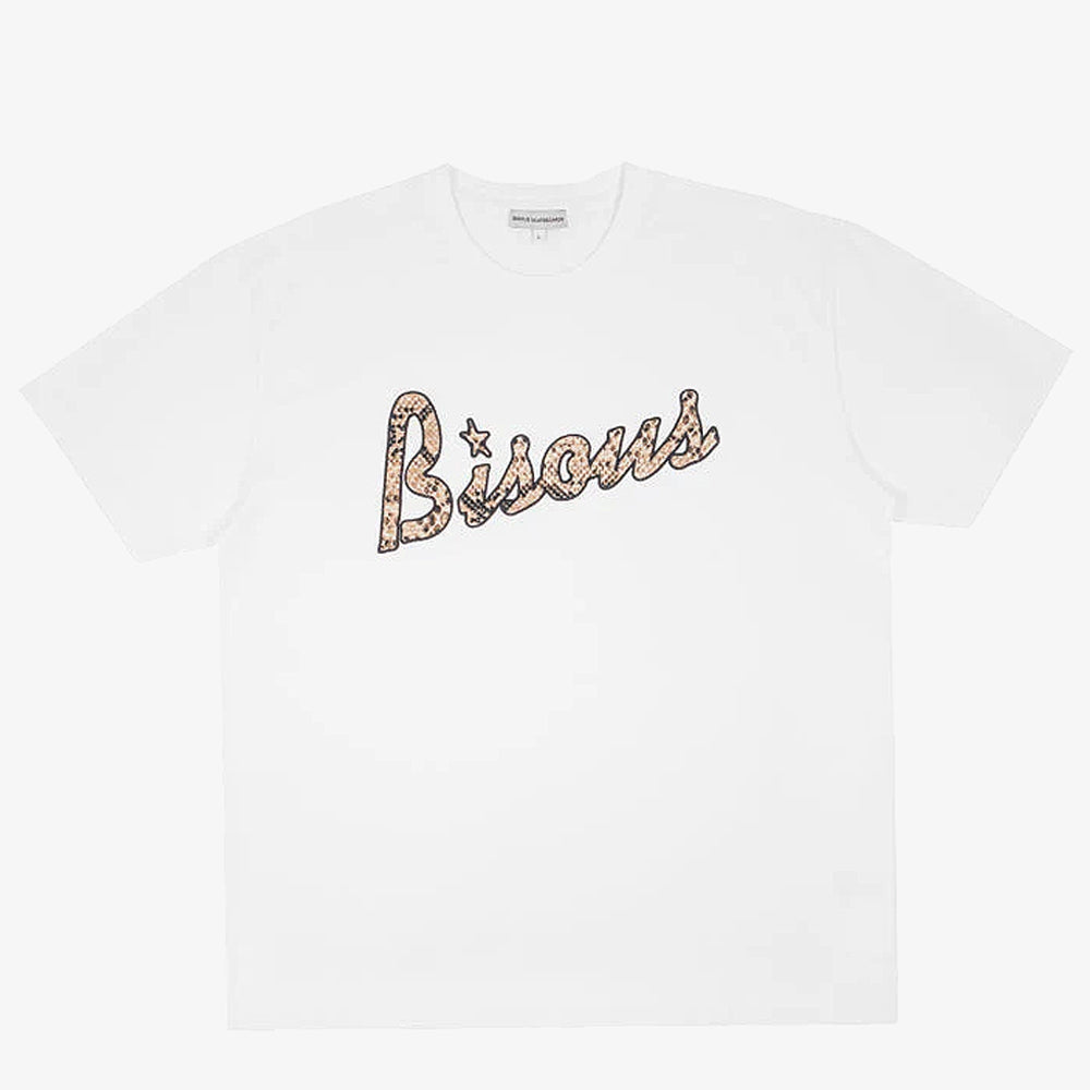 Bisous Skateboards Tshirt Lounge Snake White