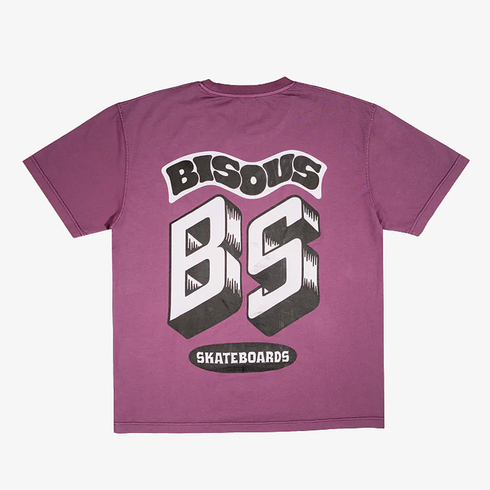 Bisous Skateboards Tshirt Monogram Eggplant Ss25/30