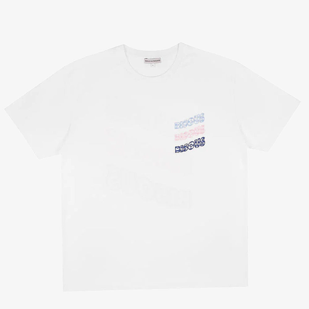 Bisous Skateboards Tshirt Sonics Vichy White