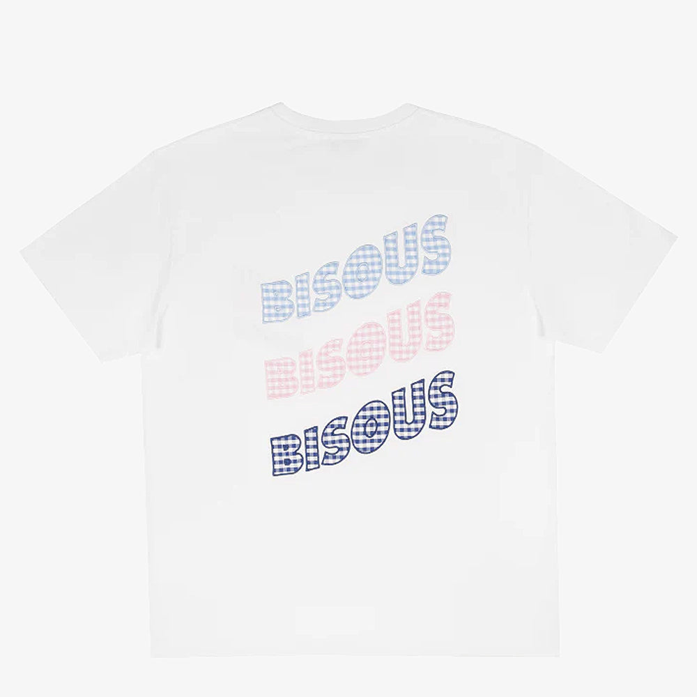 Bisous Skateboards Tshirt Sonics Vichy White