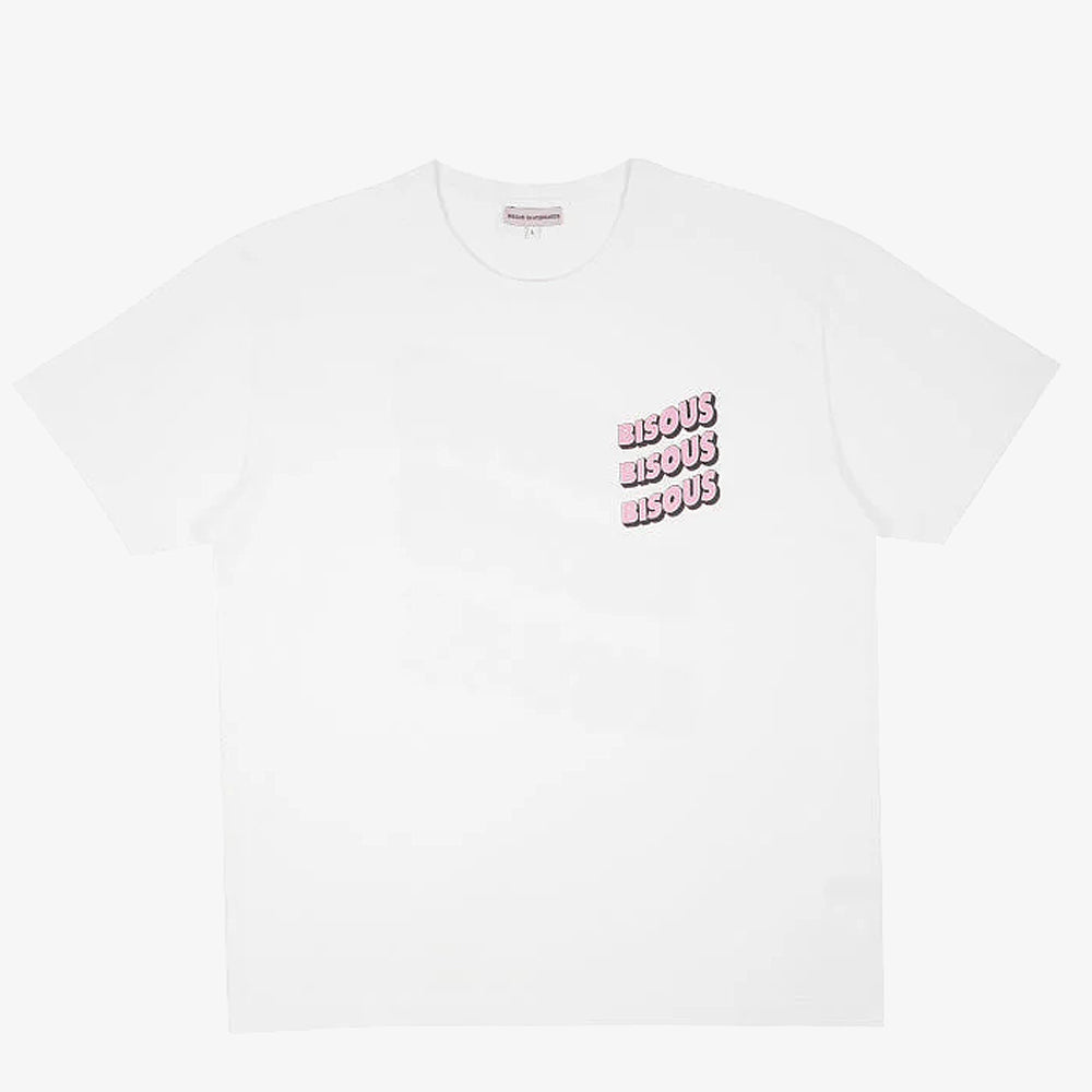 Bisous Skateboards Tshirt Sonics White Fw25/83