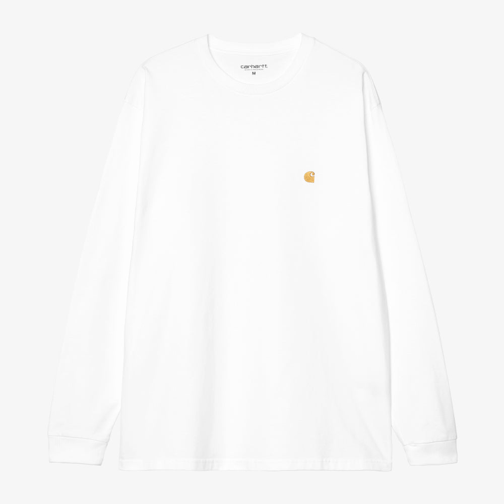 Carhartt Wip L/S Chase Tshirt White Gold I026392-00r-xx