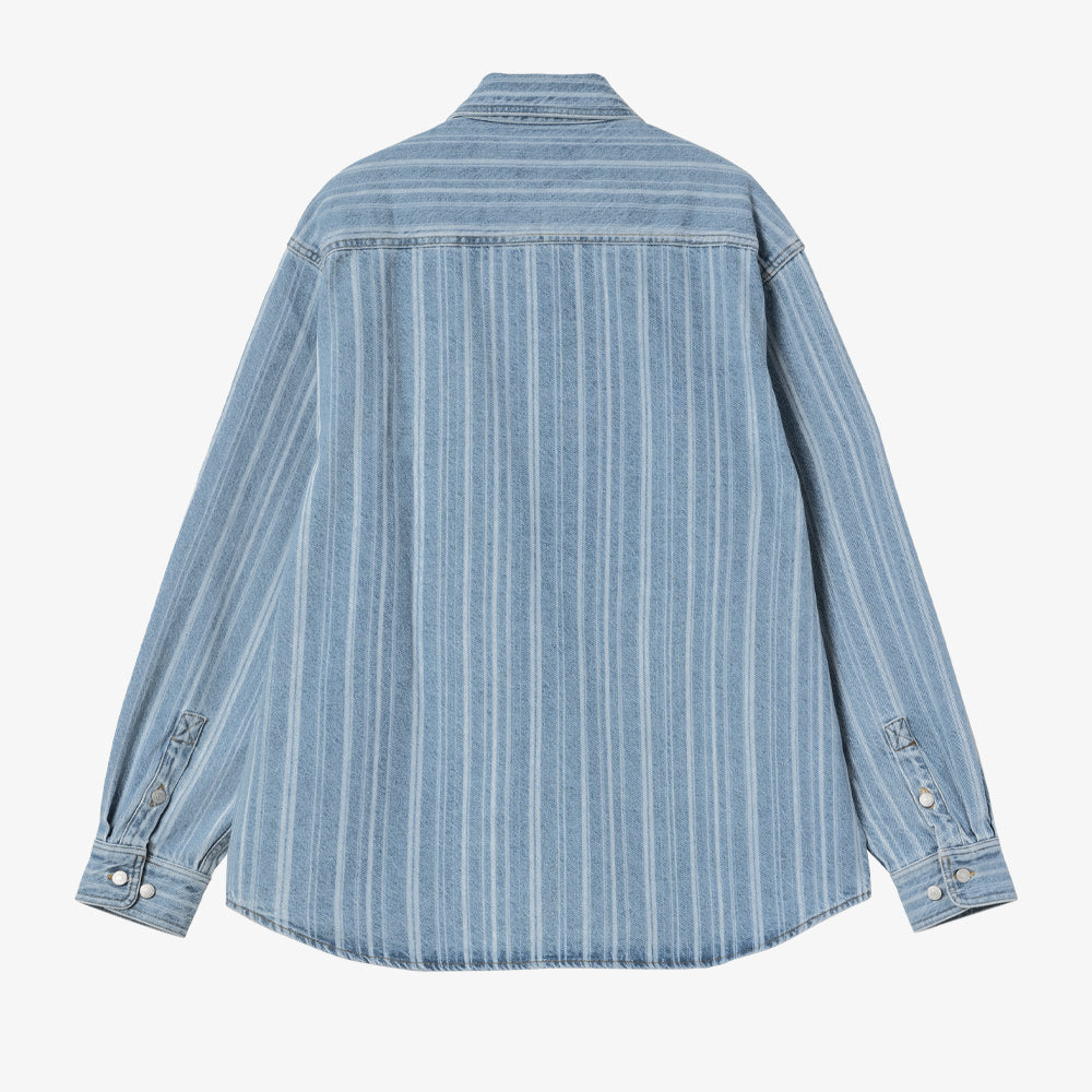 Carhartt Wip Rylan Shirt Jacket Rylan Stripe, Blue Stone Bleached I035567-32h-12