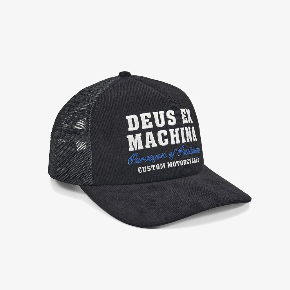 Deus Ex Machina Gumshoe Cord Trucker Casquette Black Dmf257302-blk