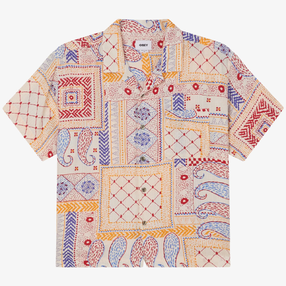Obey Archie Woven Shirt S/S Cream Multi 181210427-crm