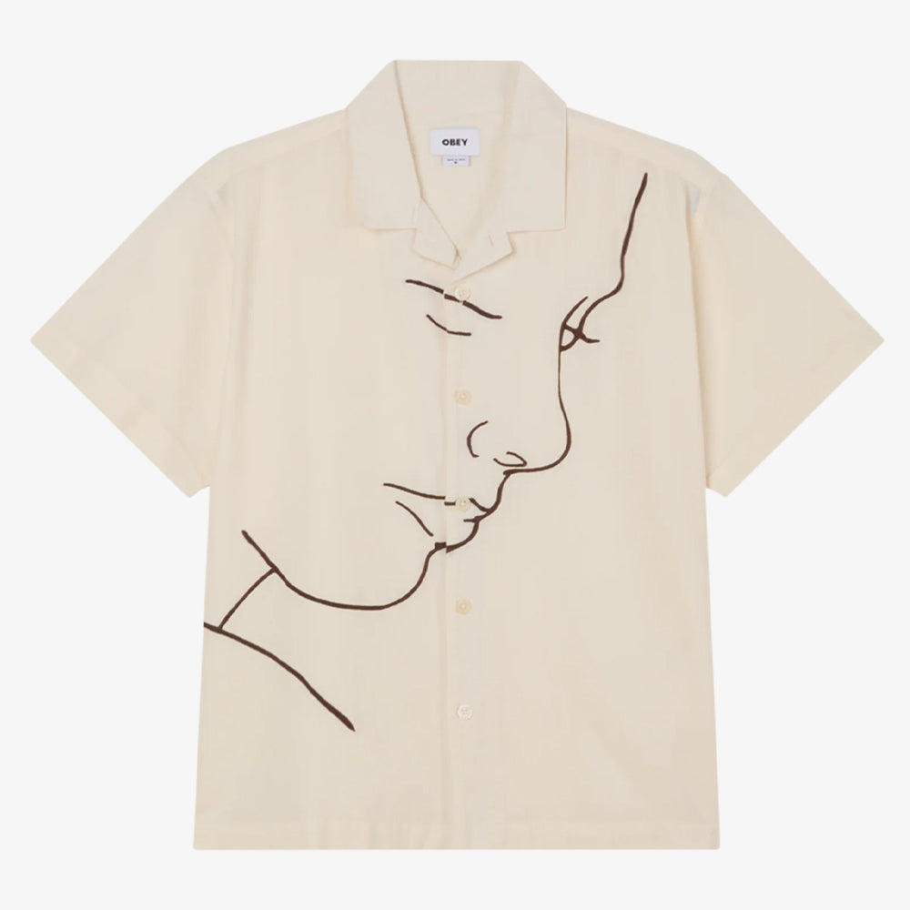 Obey Frances Woven Shirt S/S Unbleached Multi 181210430-ubl