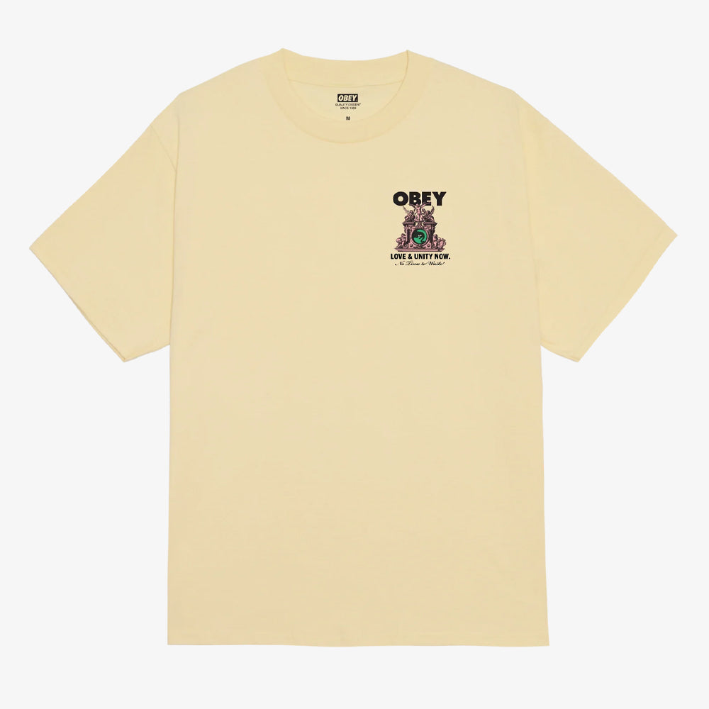 Obey Obey Love & Unity Now Tshirt Pale Yellow 165264103-ply
