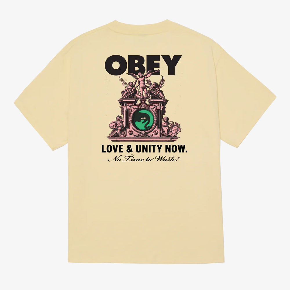Obey Obey Love & Unity Now Tshirt Pale Yellow 165264103-ply
