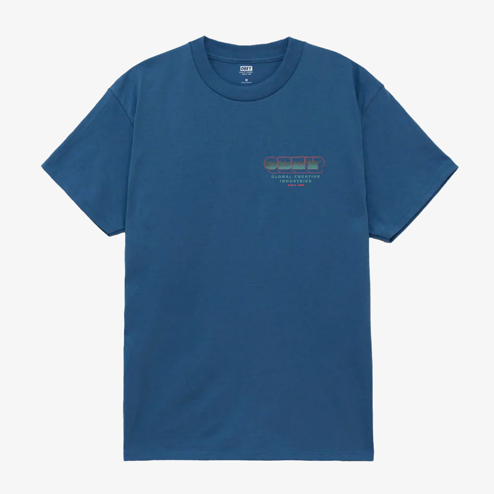 Obey Obey Measure Twice Tshirt Harbor Blue 165264146-hbu