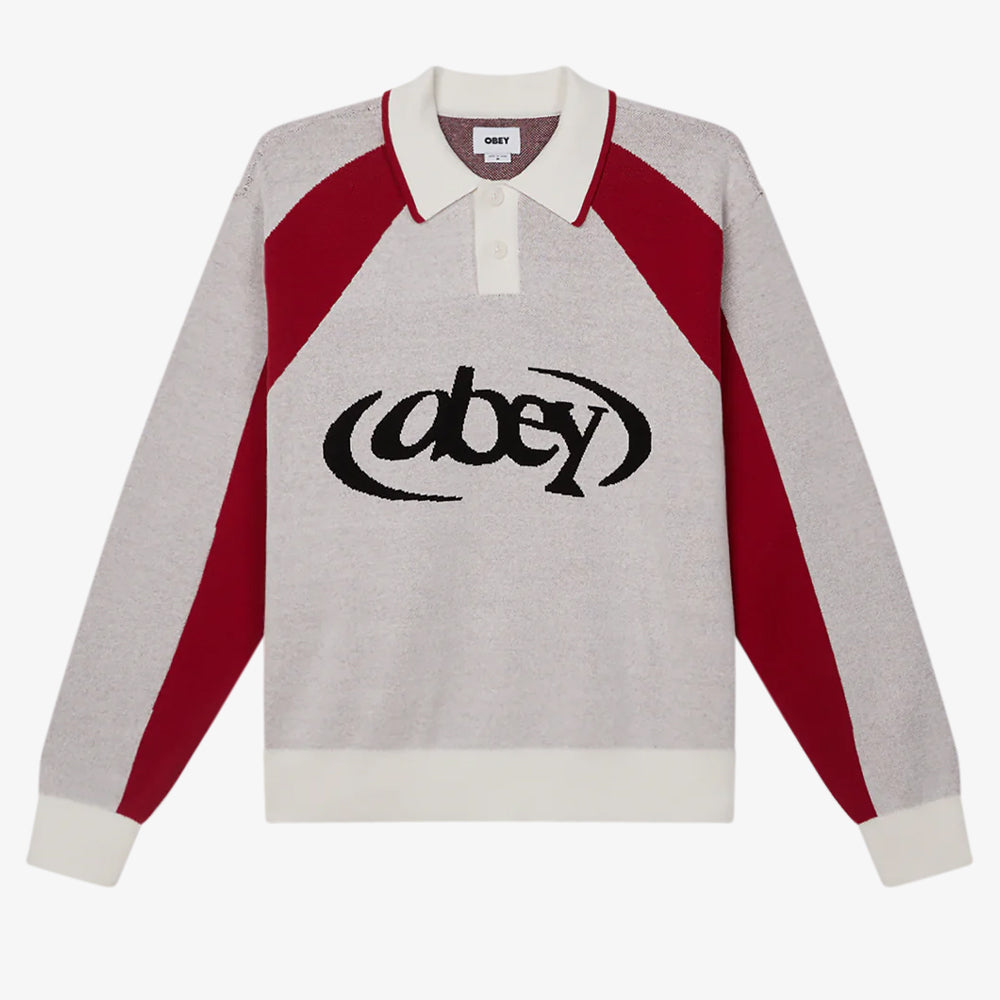 Obey Obey Soccer Polo Sweater White Multi 151000100-wtm