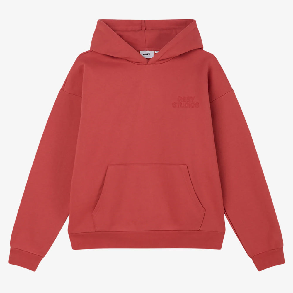 Obey Obey Studio Extra Heavy Hood Mineral Red 112470245-mir