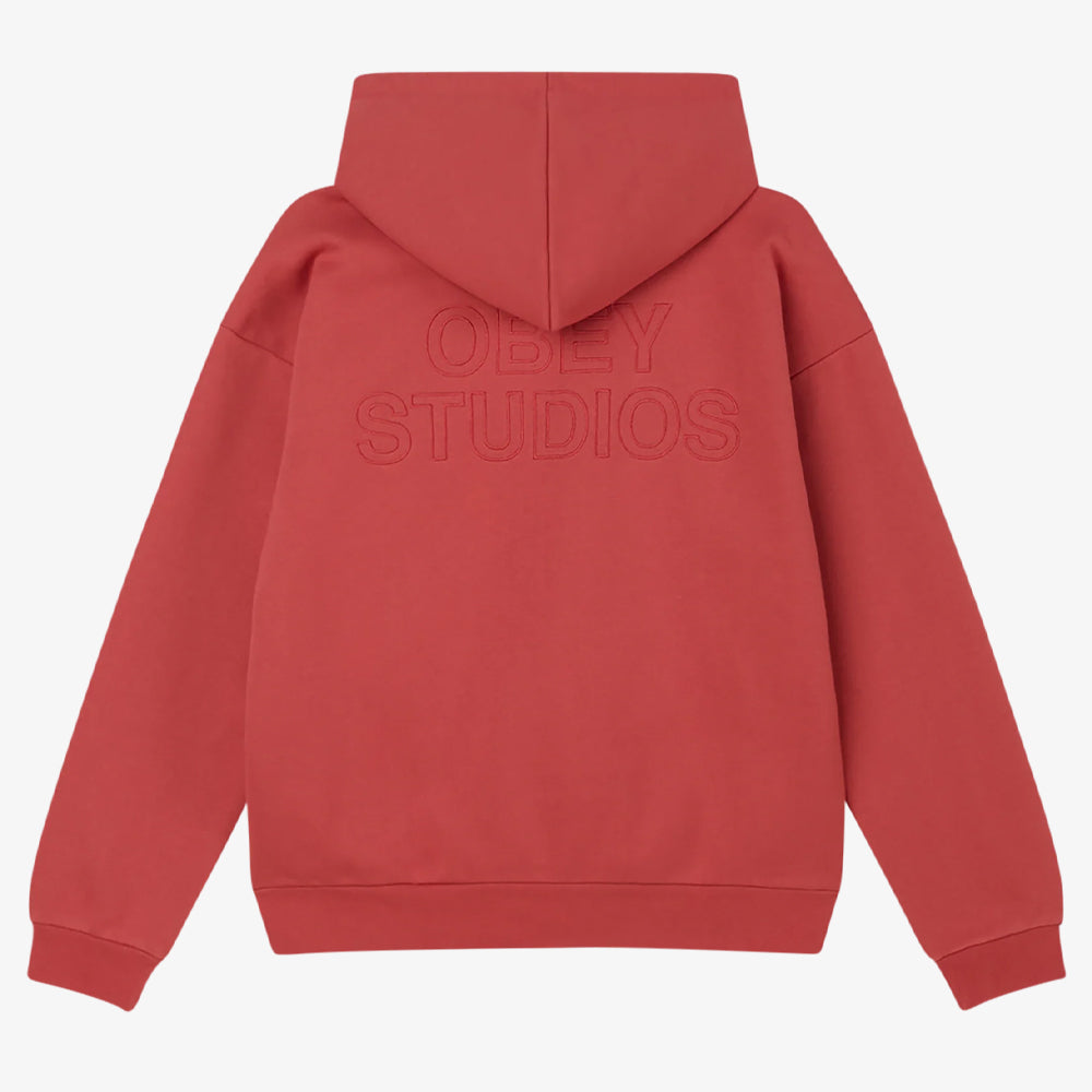 Obey Obey Studio Extra Heavy Hood Mineral Red 112470245-mir