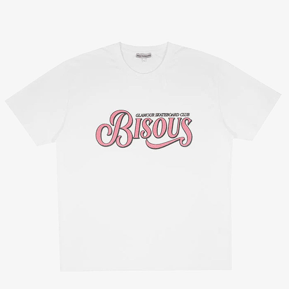 Bisous Skateboards Tshirt Glamour Caviar White