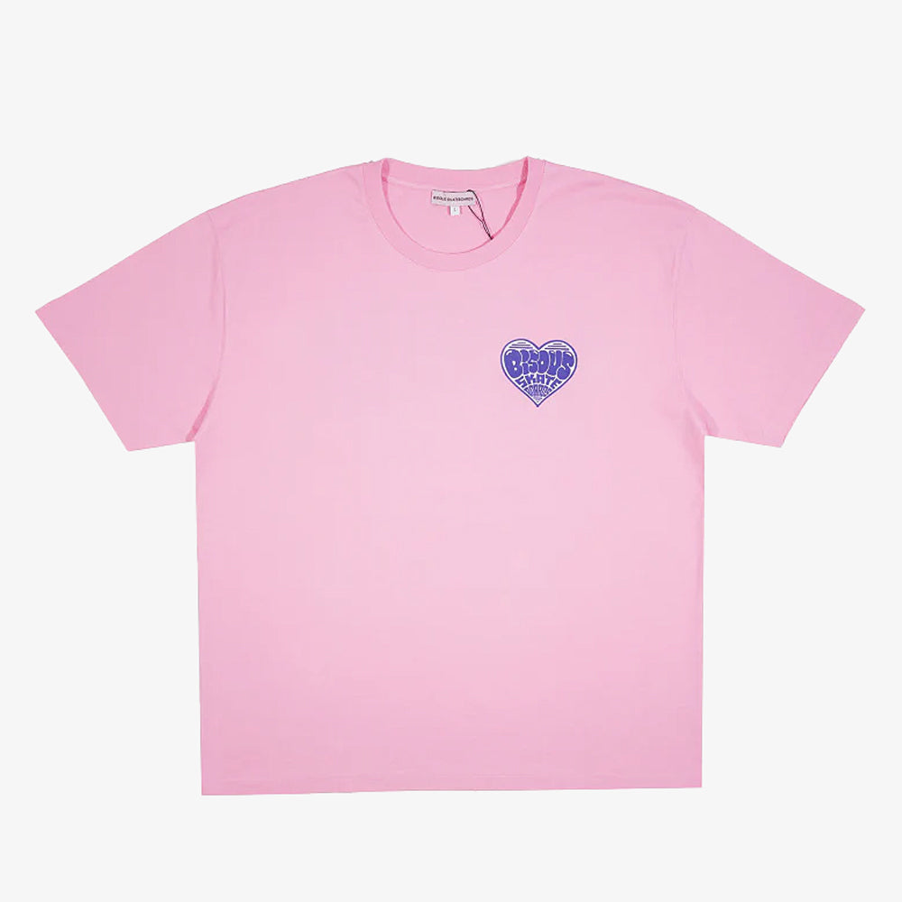 Bisous Skateboards Tshirt Heart Pink Ss25/15