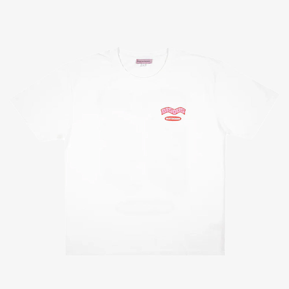 Bisous Skateboards Tshirt Monogram White Ss25/11