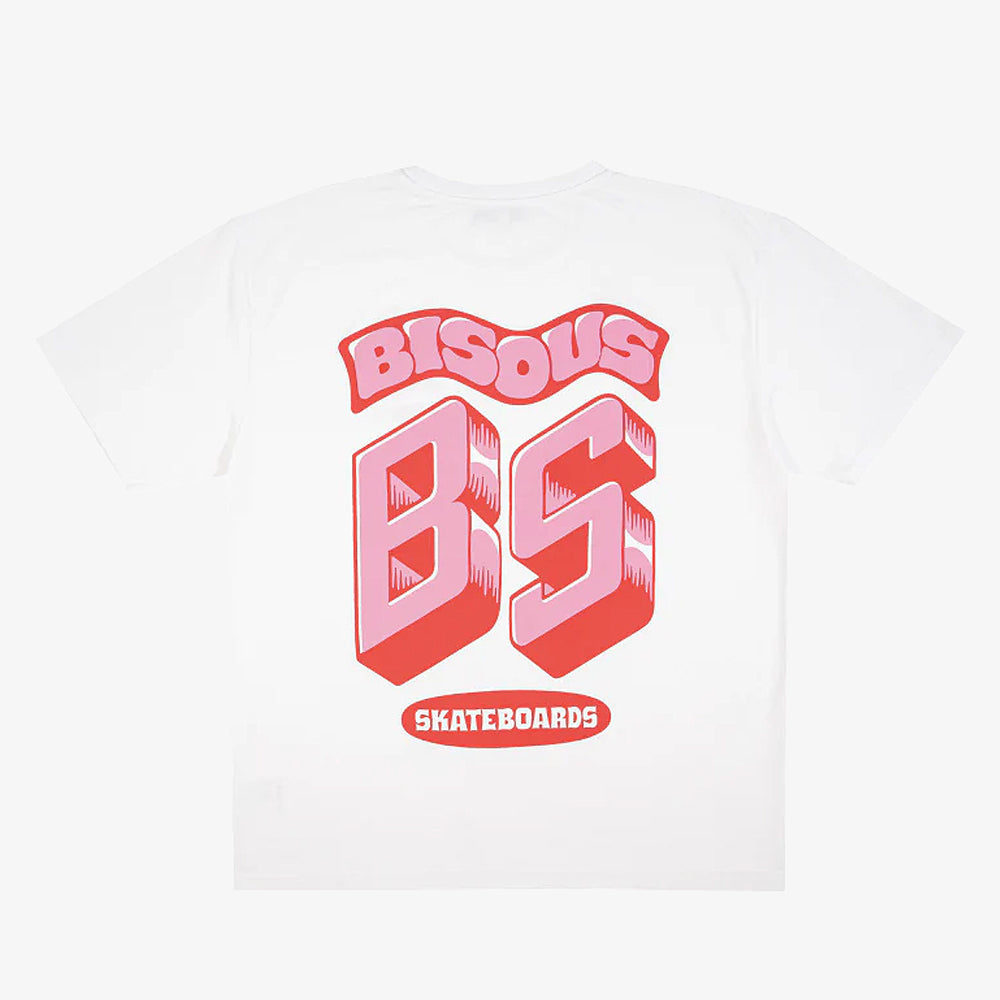 Bisous Skateboards Tshirt Monogram White Ss25/11