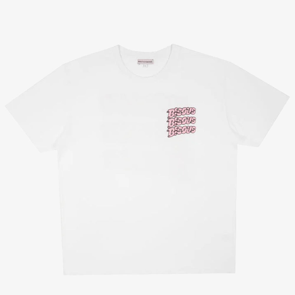 Bisous Skateboards Tshirt Pablo White