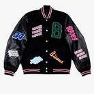 Bisous Skateboards Varsity Jacket Black