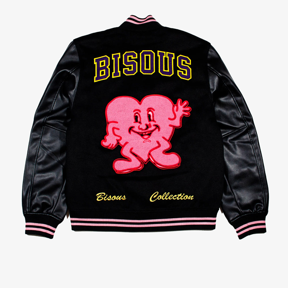 Bisous Skateboards Varsity Jacket Black