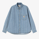 Carhartt Wip Rylan Shirt Jacket Rylan Stripe, Blue Stone Bleached I035567-32h-12