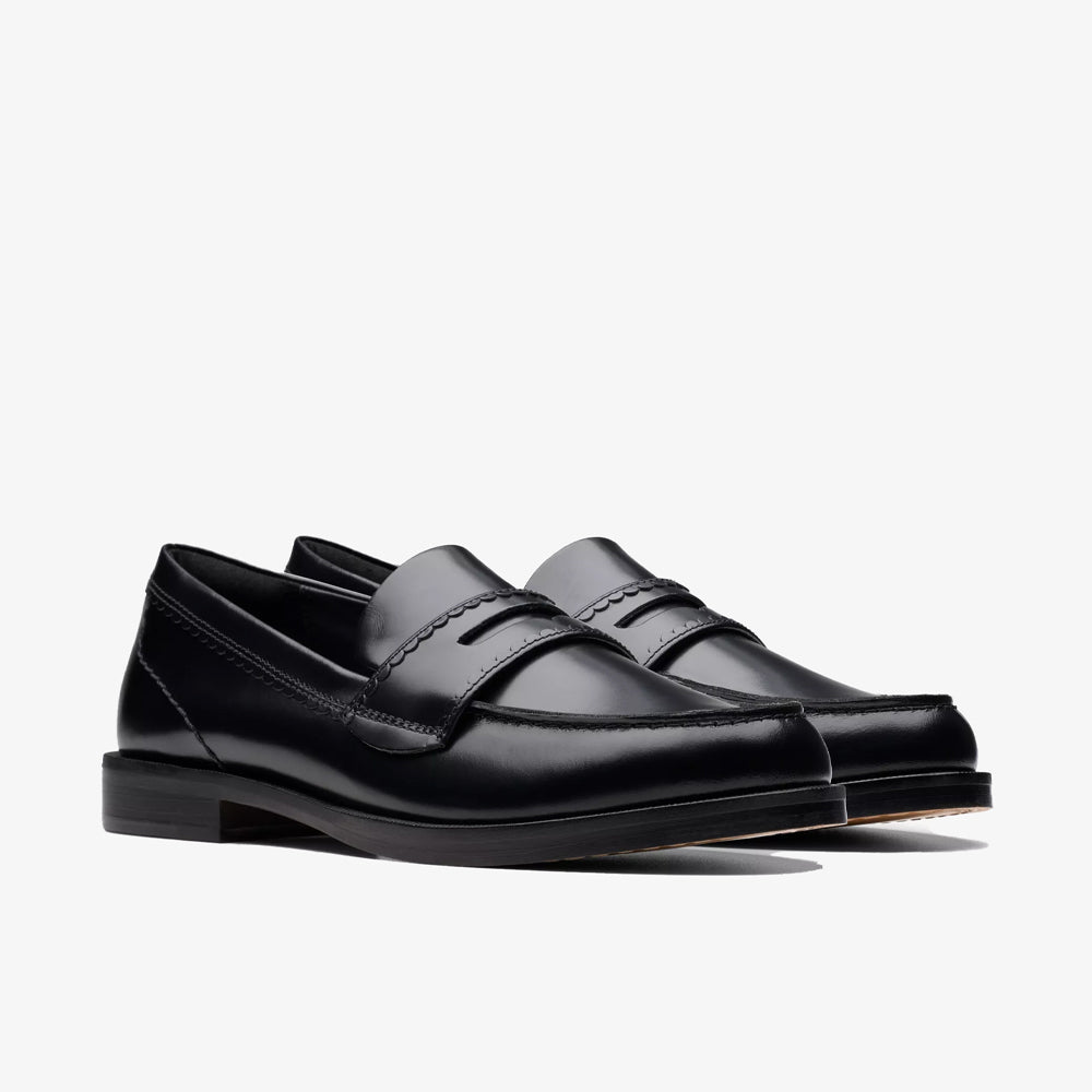 Clarks Straven Edge Leather Mocassin Black 26181277