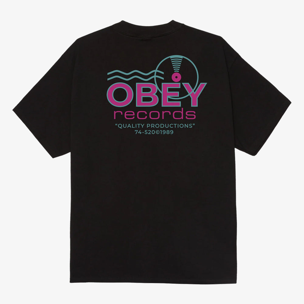 Obey Obey Records Sound Waves Tshir Black 165264050-blk