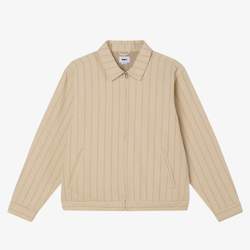 Obey Obey Stripe Zip Up Jacket Pelican Multi 121800590-pel