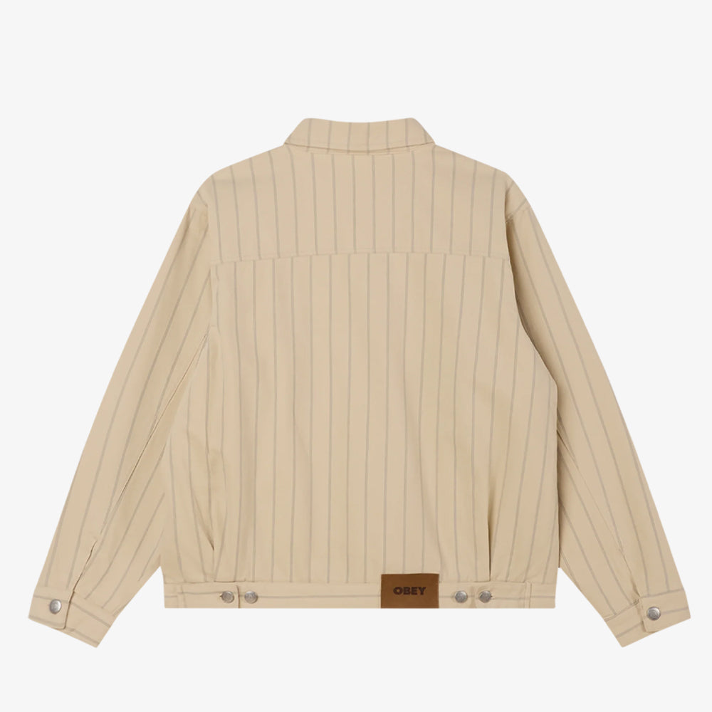 Obey Obey Stripe Zip Up Jacket Pelican Multi 121800590-pel